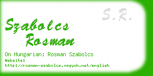 szabolcs rosman business card